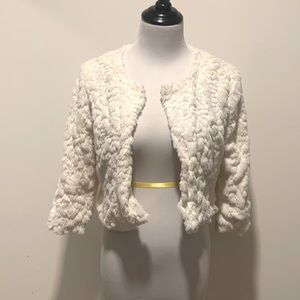 White Faux Fur Pug Top